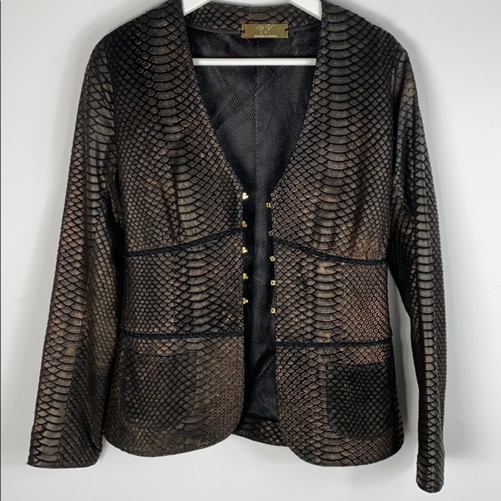 Natacha & Vanessa Python Embossed Jacket Small - image 8
